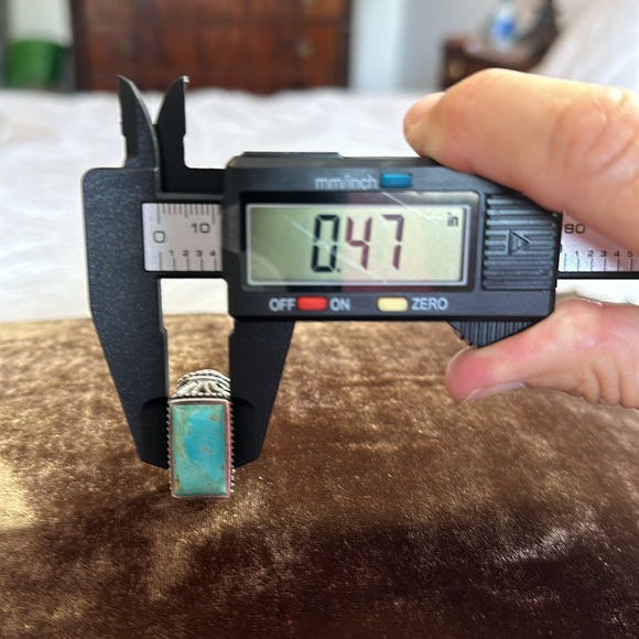 Vintage Sterling Silver Stamped 925 Genuine Turquoise Ring Large and Chunky 🤩 - Picture 11 of 11